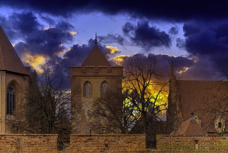 Castle of the Teutonic Order in Malbork - the largest castle in the world by land area in Malbork, Pomerania, Polandのeditorial素材