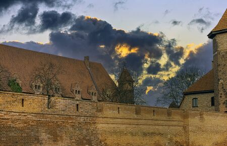 Castle of the Teutonic Order in Malbork - the largest castle in the world by land area in Malbork, Pomerania, Polandのeditorial素材