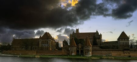 Castle of the Teutonic Order in Malbork - the largest castle in the world by land area in Malbork,...