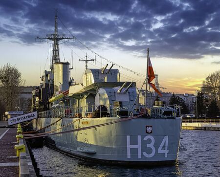 Polish warship - museum ORP Blyskawica (Lightning) - grom-class destroyer which served in the Polish...