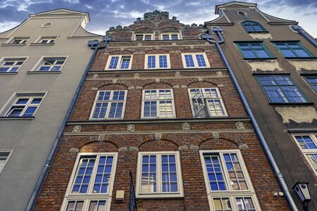 Vintage architecture of Old Town in Gdansk, Tricity, Pomerania, Polandの写真素材