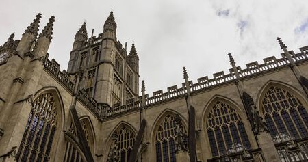 Bath Abbey in Bath, Somerset, United Kingdomの写真素材