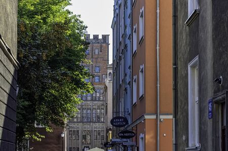 Vintage architecture of Old Town in Gdansk, Tricity, Pomerania, Poland