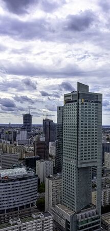Aerial view of Warsaw, Masovia, Polandのeditorial素材