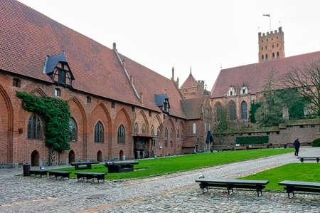 Castle of the Teutonic Order in Malbork - the largest castle in the world by land area in Malbork, Pomerania, Polandのeditorial素材