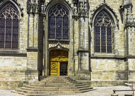 Notre Dame / Church of Our Lady of Vitre, Ille et Vilaine, Brittany, Franceの写真素材