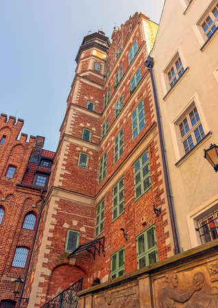 Vintage architecture of Old Town in Gdansk, Tricity, Pomerania, Poland