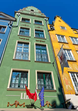 Vintage architecture of Old Town in Gdansk, Tricity, Pomerania, Poland