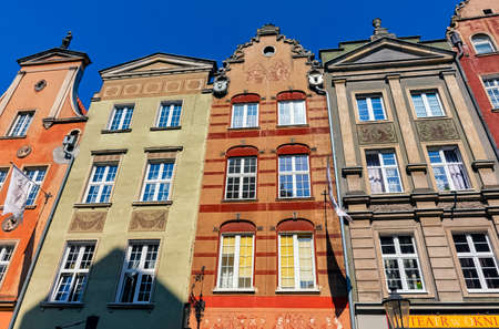 Vintage architecture of Old Town in Gdansk, Tricity, Pomerania, Poland