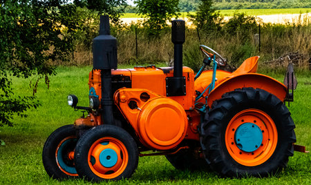 Vintage Argentinian tractor Bulldog Pampa T01 in Choczewo, Pomerania, Polandのeditorial素材