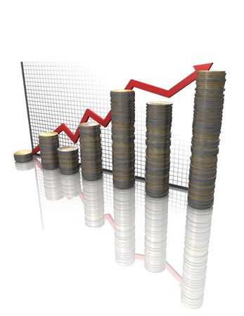 Money statistic graph with coinsの写真素材