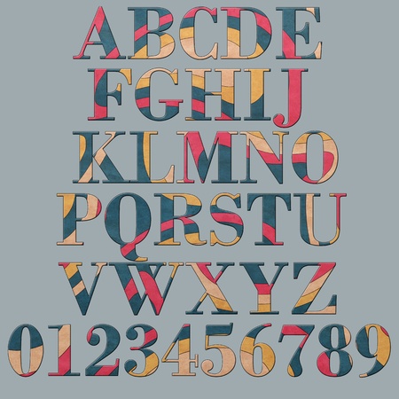 Funky design color alphabet isolatedの写真素材