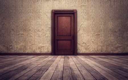 Grunge vintage interior entrance backgroundの写真素材