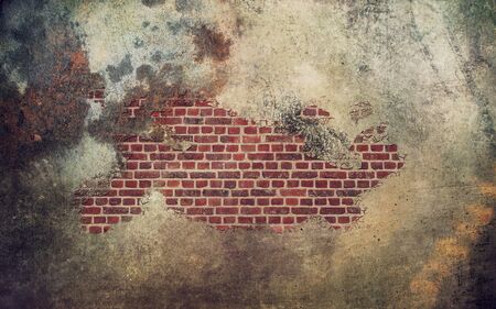 old rust damaged concrete wallの写真素材