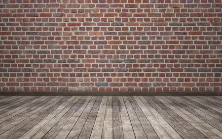 brick wall grunge room backgroundの写真素材