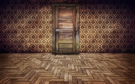 Grunge vintage interior entrance backgroundの写真素材