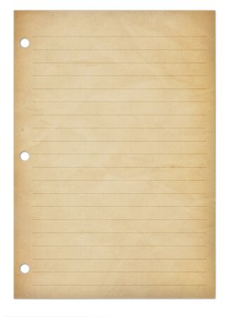 old notepad page isolated on whiteの写真素材