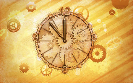 Abstract Retro Time Background Illustrationの写真素材
