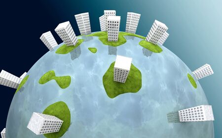 Earth globalization concept background renderの写真素材