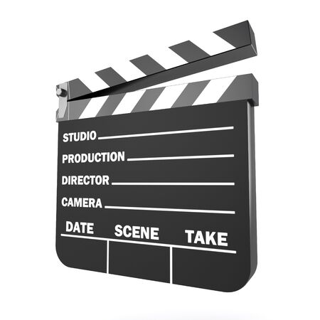 film slate 3d render isolatedの写真素材