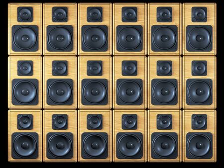 audio speakers background on blackの写真素材