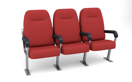 Theatre seats row isolated, clipping pathの写真素材