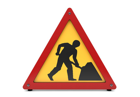 Road works sign isolated の写真素材