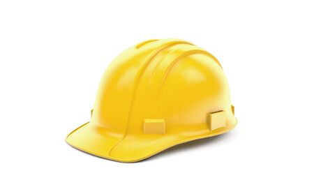 Yellow safety hat isolated の写真素材