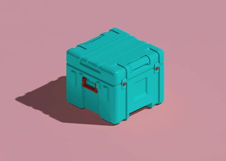Plastic hard transportation case. isometric view. 3d rendering