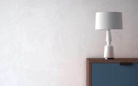 Modern table light on nightstand in empty bright room. 3d renderingの写真素材