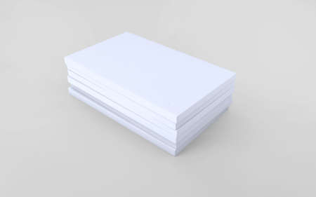 Stack of extruded polystyrene foam insulation material boards isolated on white background with clipping path. 3d renderingの写真素材