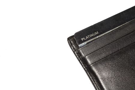 black wallet with platinum credit card