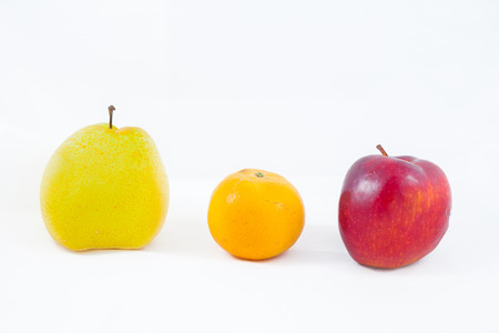 isolate pear, orange, apple friutの写真素材