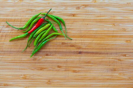 Thai seasoning on wood texture with chop markの写真素材