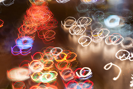 abstract city traffic, night movement cars lightの写真素材