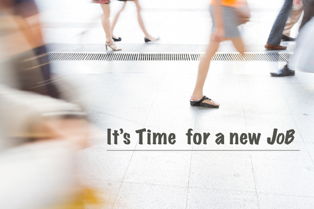 motion blur crowd walking background, time for new job concept