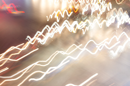abstract speed light of night traffic in the city