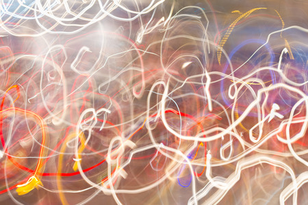 abstract night  city car head light trafficの写真素材