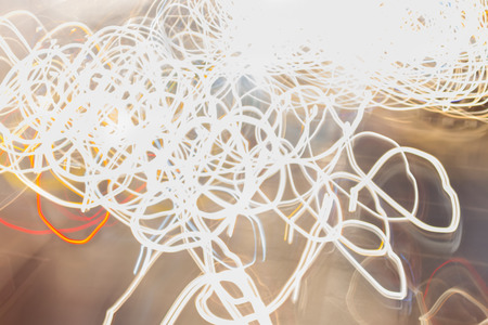 abstract night  city car head light trafficの写真素材