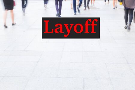 motion blur crowd walking, unemployment conceptの写真素材
