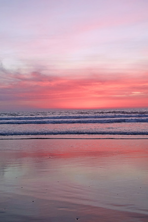 A gorgeous sunset in Manhattan Beach, Southern Californiaの写真素材