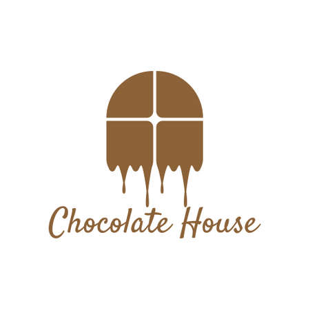 simple and modern logo design house and chocolateのイラスト素材