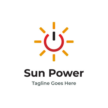 creative and modern sun power vector logo templateのイラスト素材