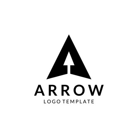 simple black letter A and arrow on negative space vector logo templateのイラスト素材