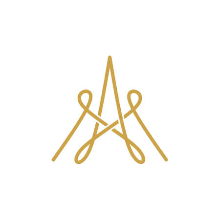 letter A M with luxurious lines logo designのイラスト素材