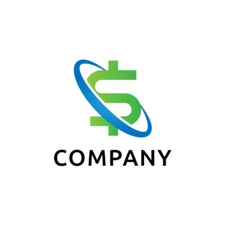 unique and modern dollar orbit logo designのイラスト素材