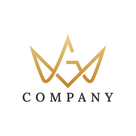 G crown logo. unique and simple combination of letter g and crown logo designのイラスト素材