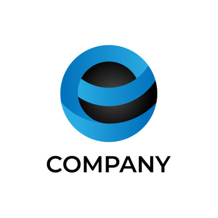 letter E globe logo. modern and unique combination of letter E and globe logo design.のイラスト素材