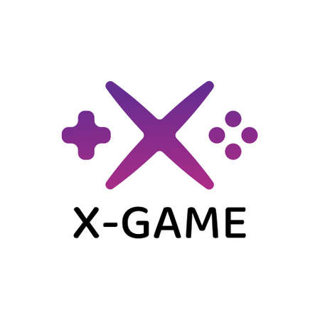 letter x game logo designのイラスト素材