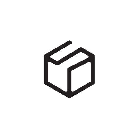 letter S box logo. simple and unique combination of letter S and box logo designのイラスト素材